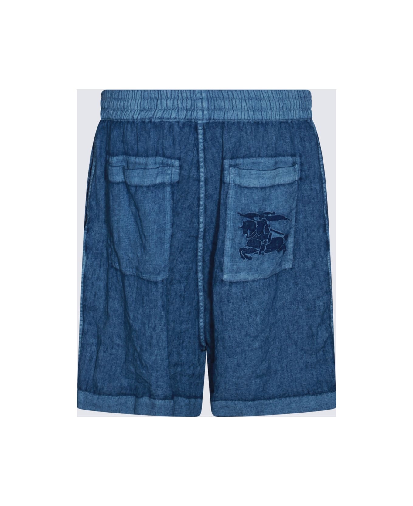 Blue Linen Shorts - 2