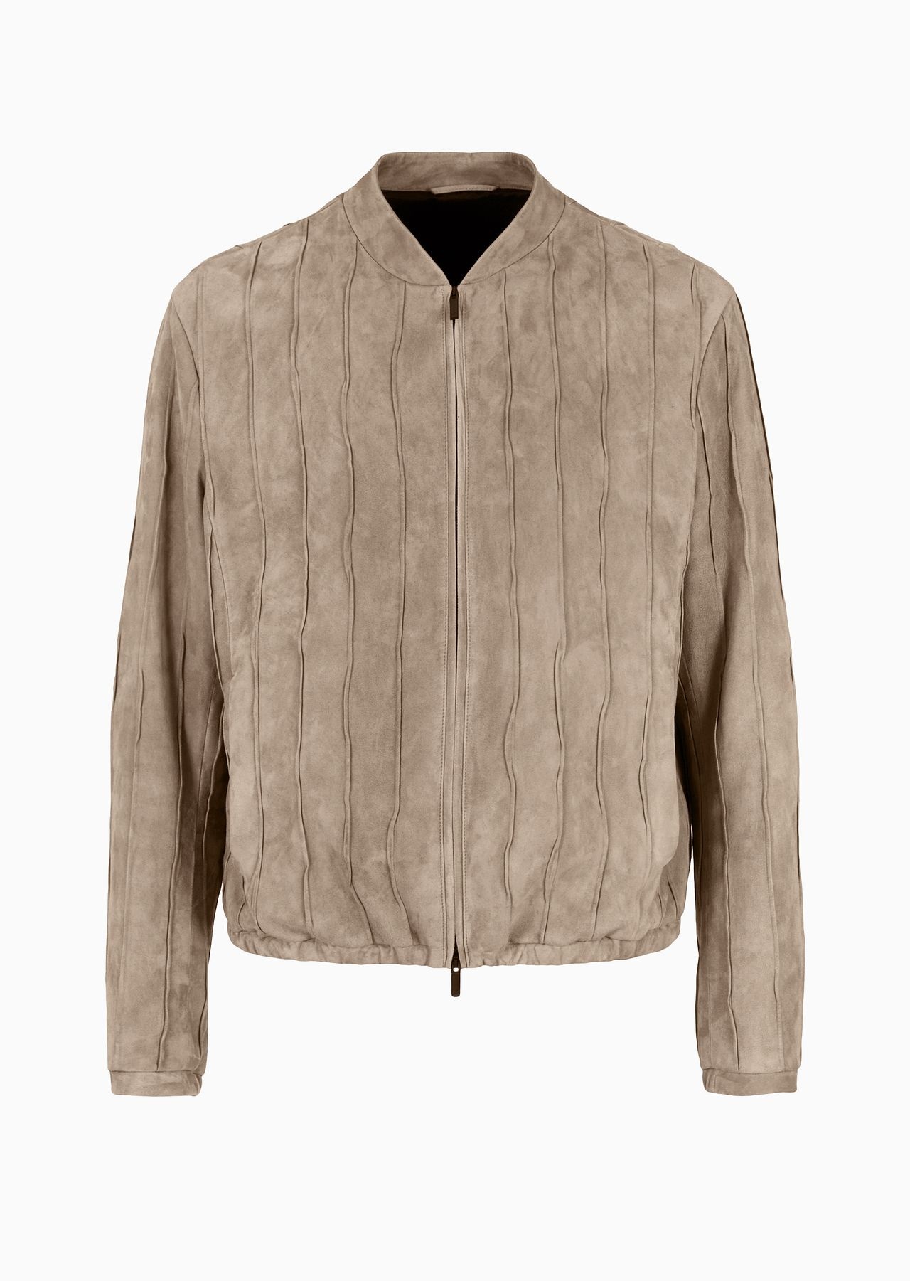 Pleated suede blouson - 1