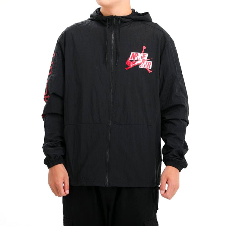 Air Jordan Jumpman Windbreaker Cardigan Sports Hooded Jacket Black CN3824-010 - 4