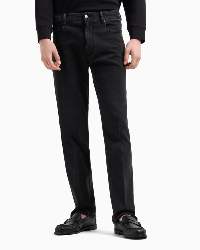 EMPORIO ARMANI J76 RINSED COMFORT-DENIM STRAIGHT-FIT JEANS outlook