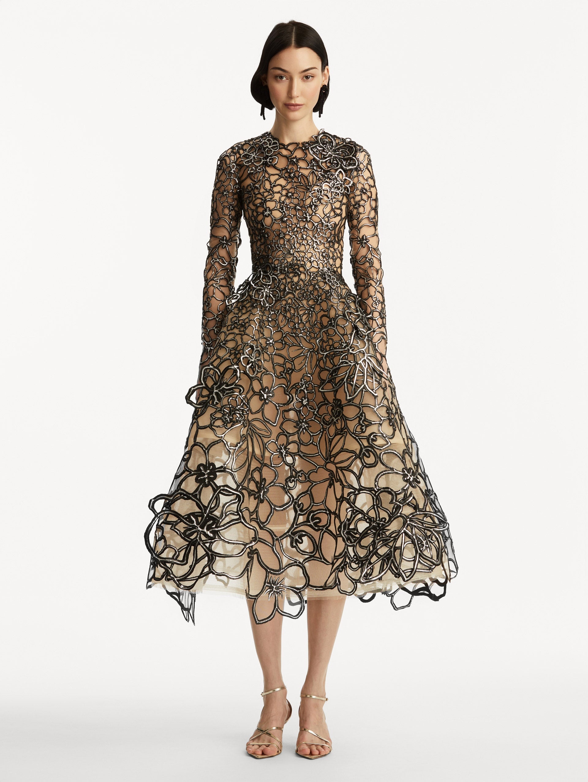 RUBBER LACE ILLUSION TULLE GOWN - 2
