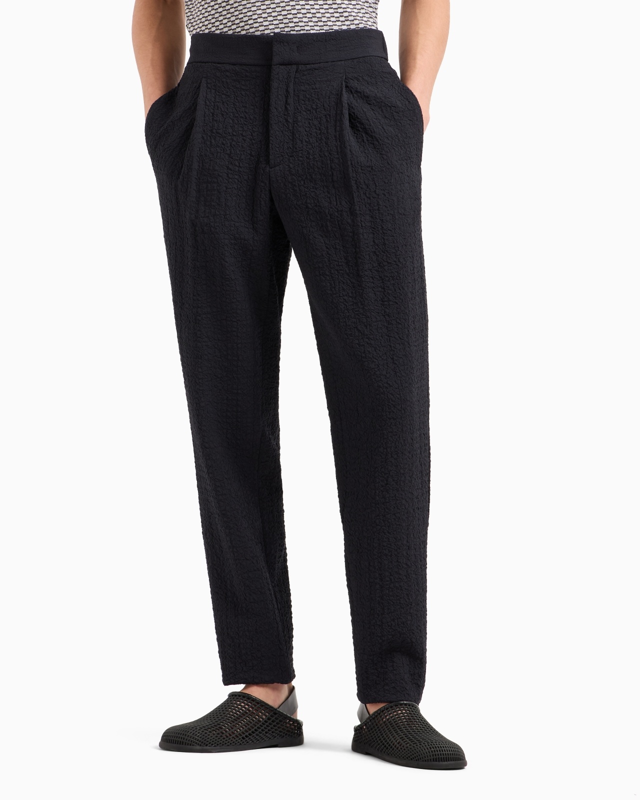 SINGLE-PLEAT STRETCH-WOOL TROUSERS - 4