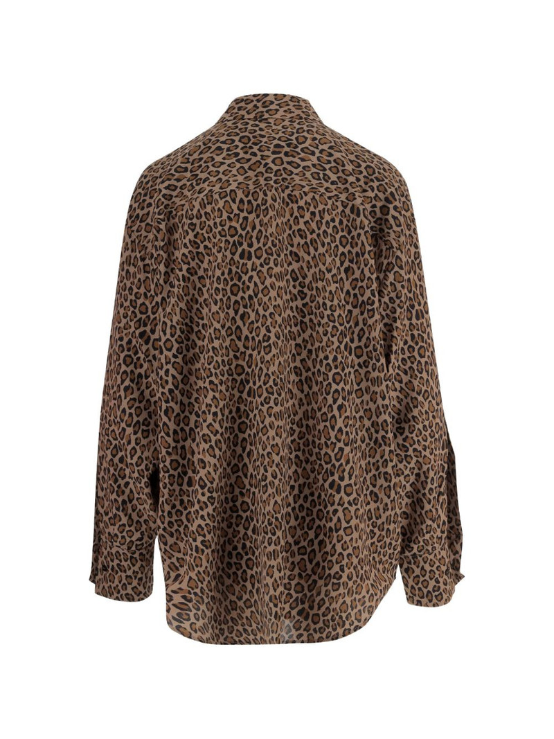 SA SU PHI bow-detail animal-print shirt outlook