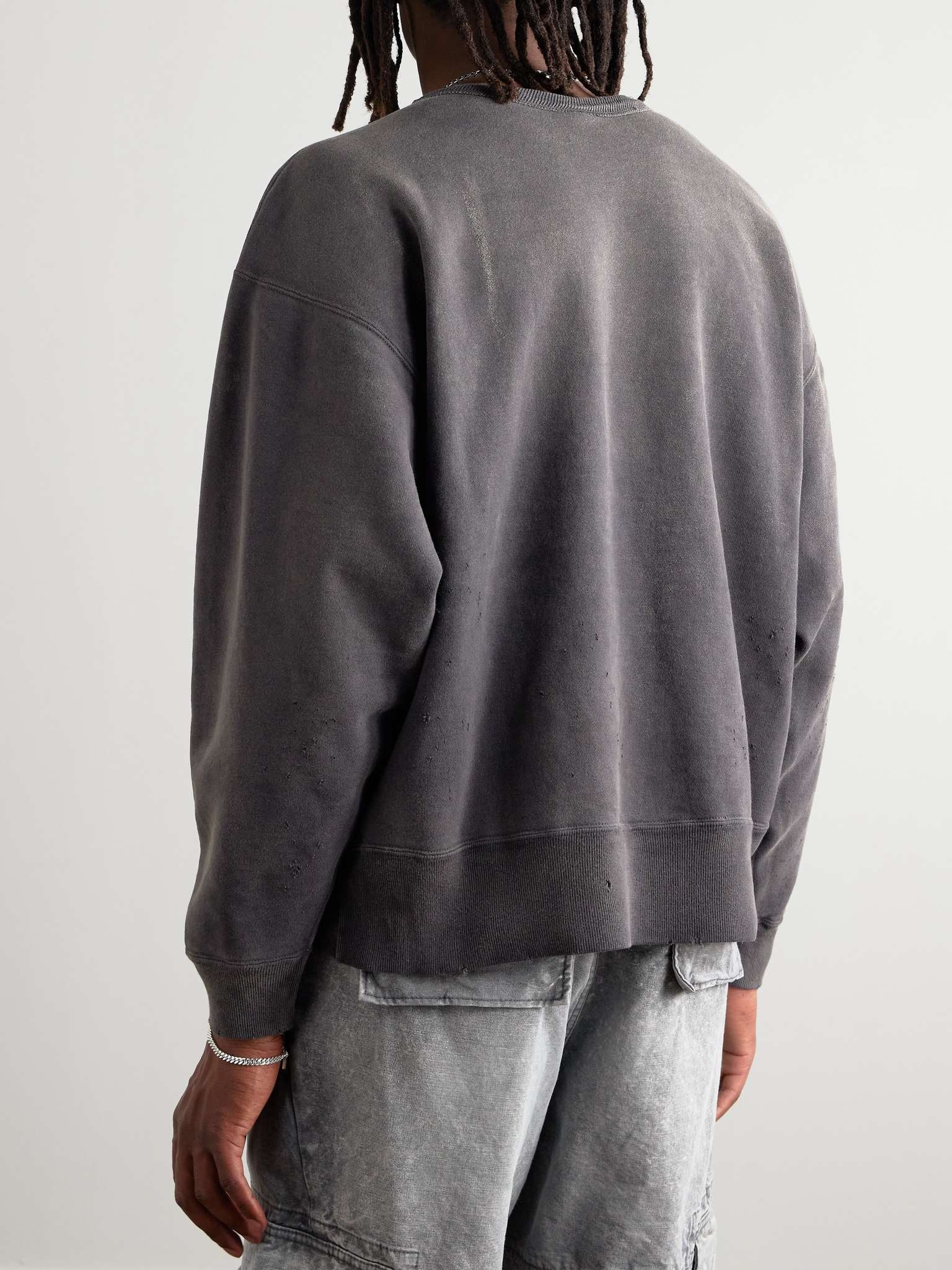 Distressed Printed Cotton-Jersey Sweatshirt - 4
