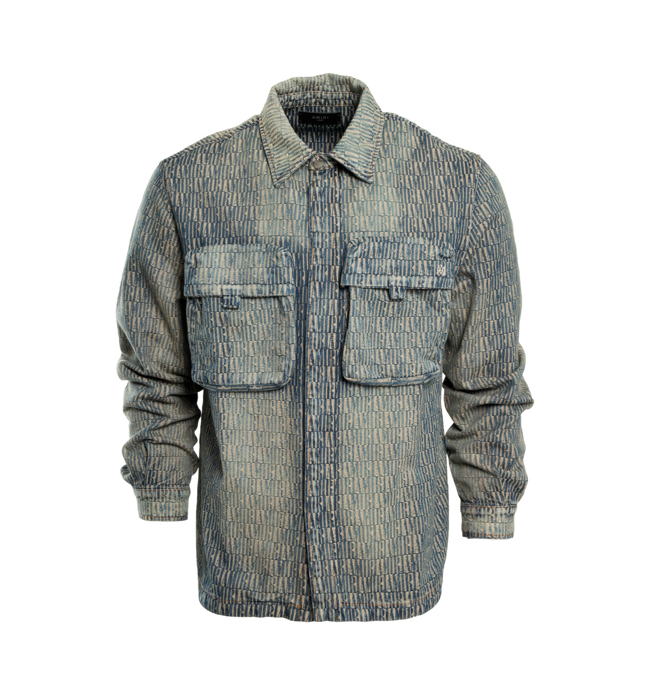 Amiri logo-jacquard Denim Jacket - Blue