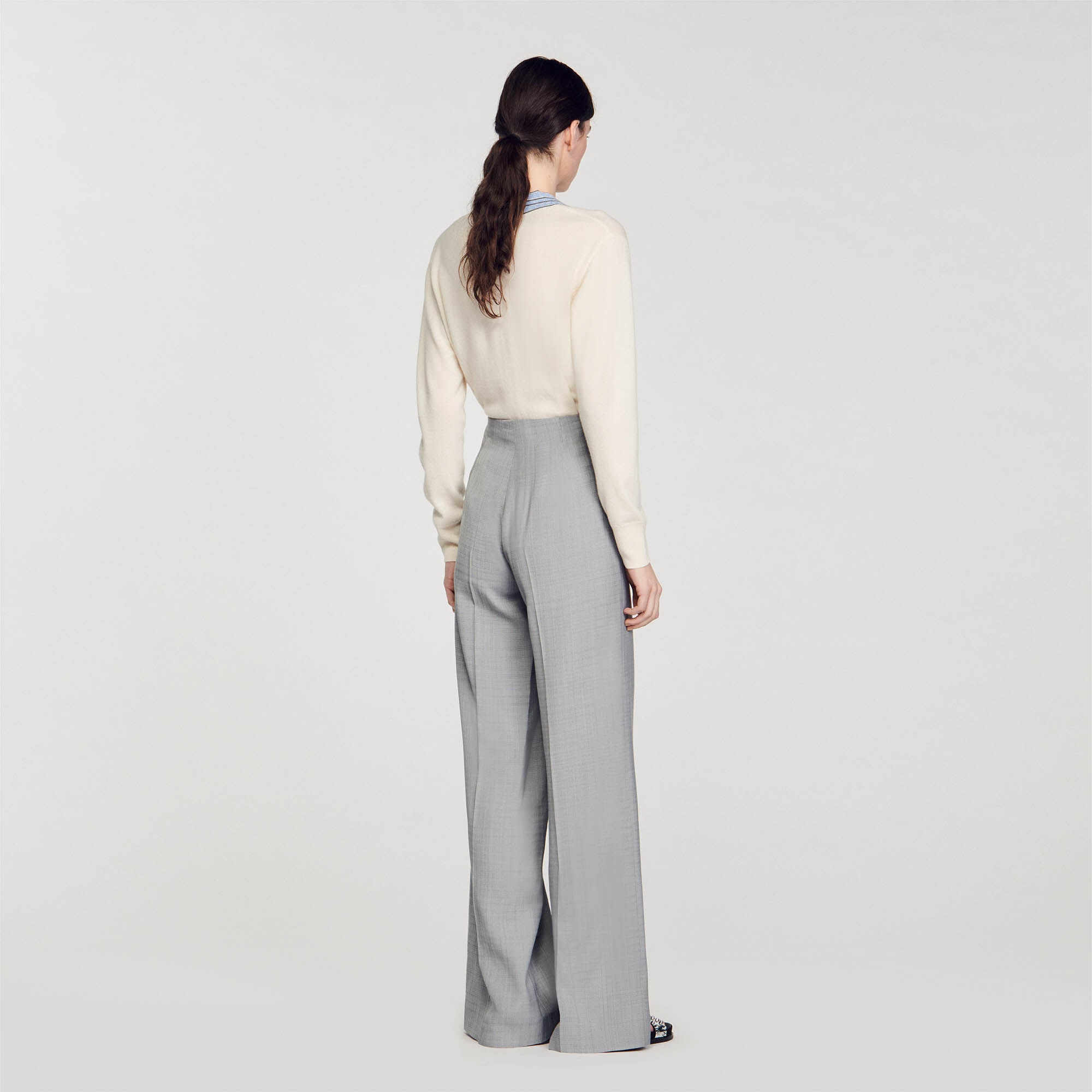 HIGH-WAISTED FLARED TROUSERS - 6