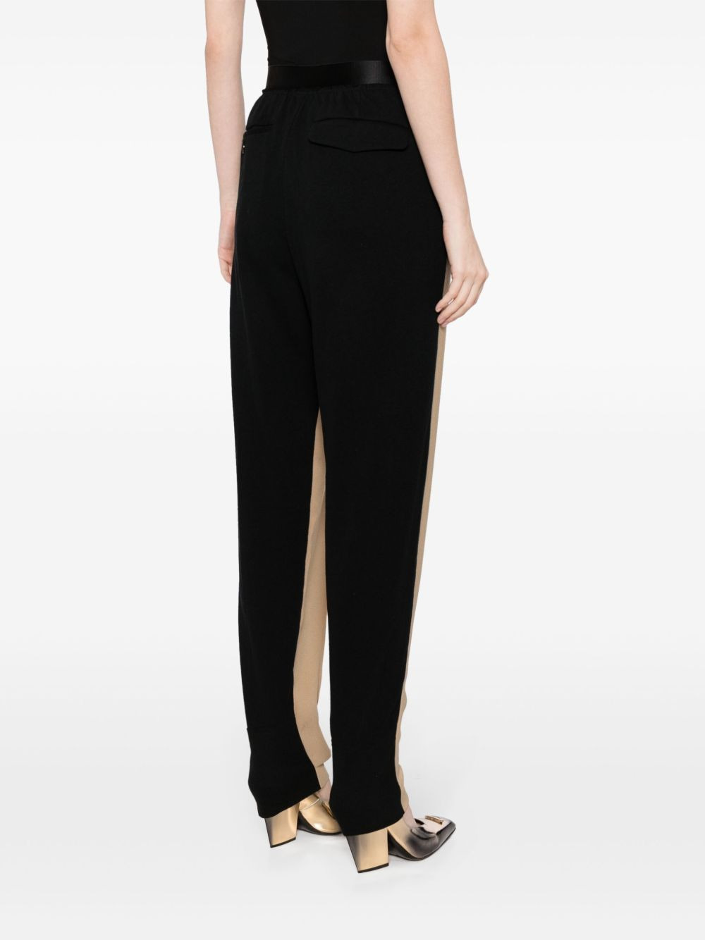 panelled elastic-waist trousers - 4