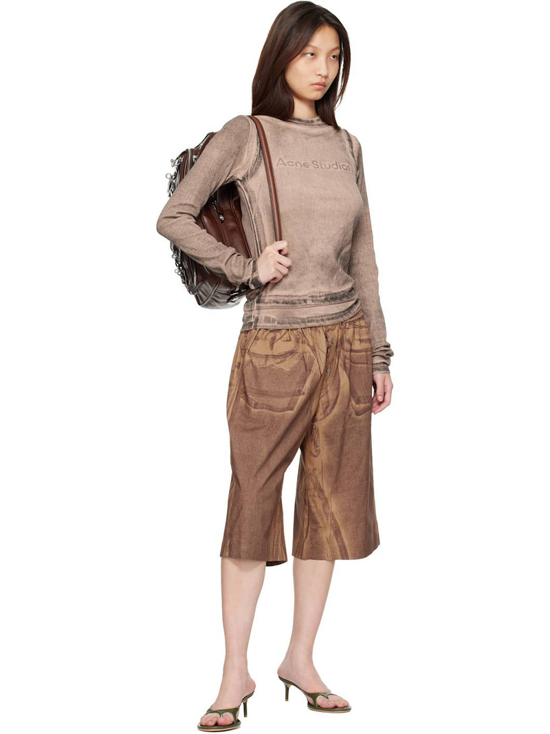 Acne Studios Tan Printed Shorts outlook