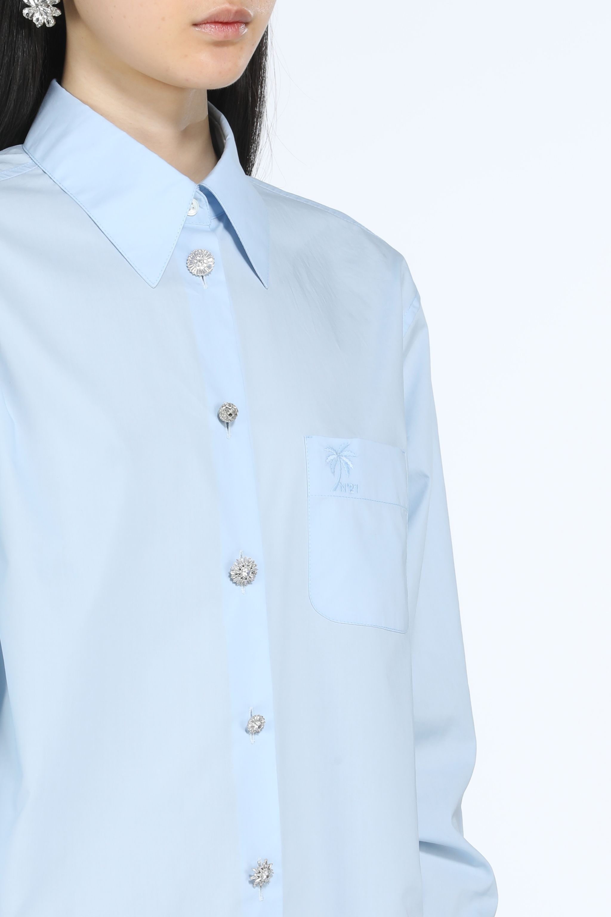 CRYSTAL-EMBELLISHED COTTON SHIRT - 5