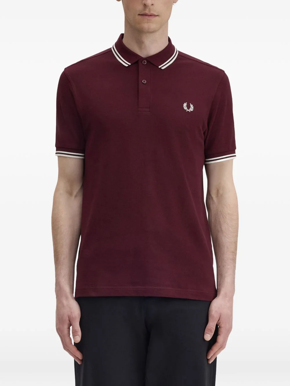 M3600 striped logo polo shirt - 1