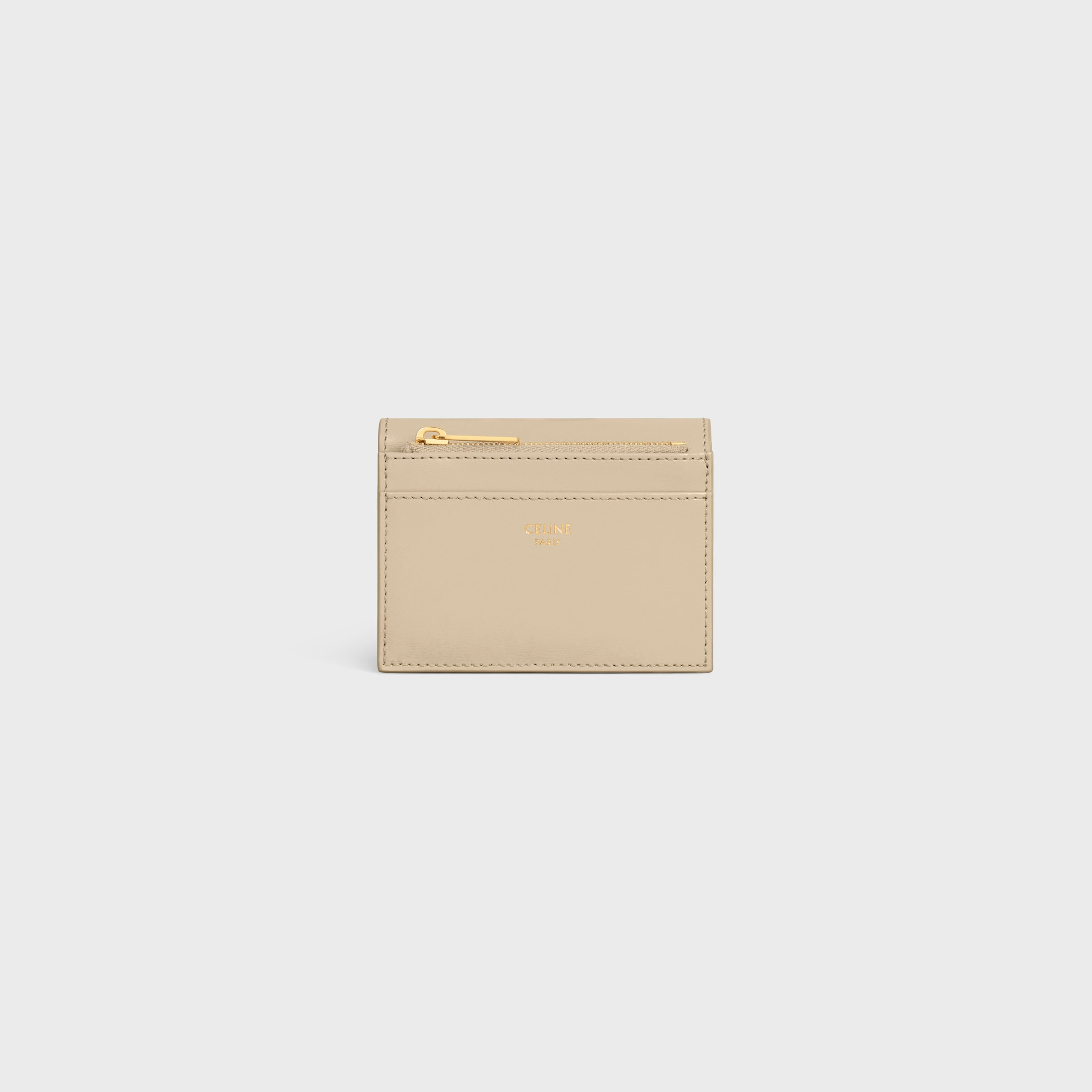 COMPACT WALLET WITH COIN TRIOMPHE IN Shiny calfskin - 3