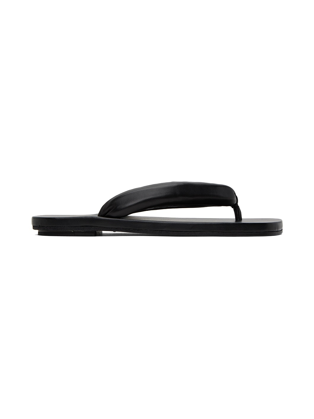 Black Padded Flip Flops - 1