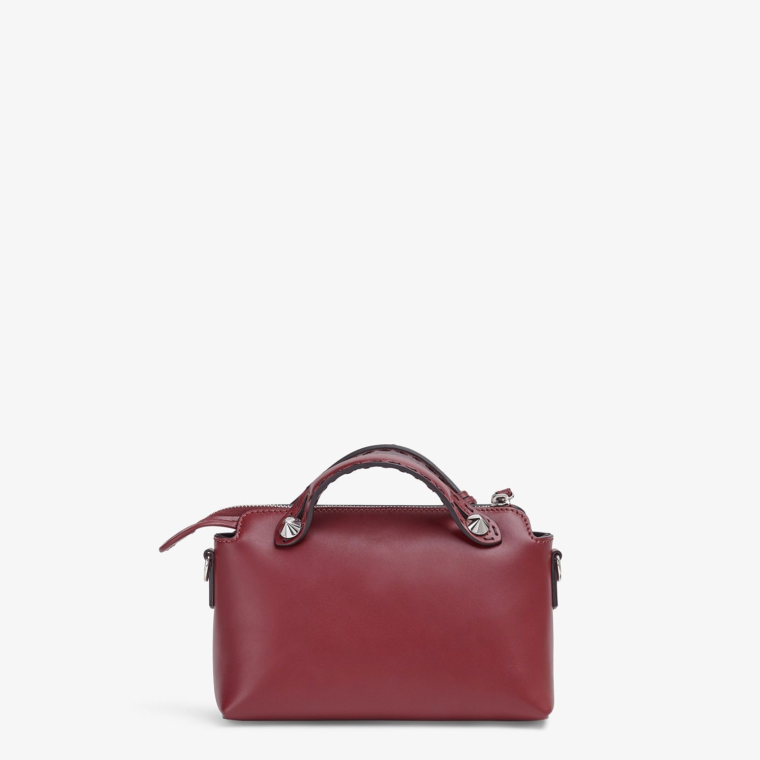 Burgundy leather Boston bag - 4