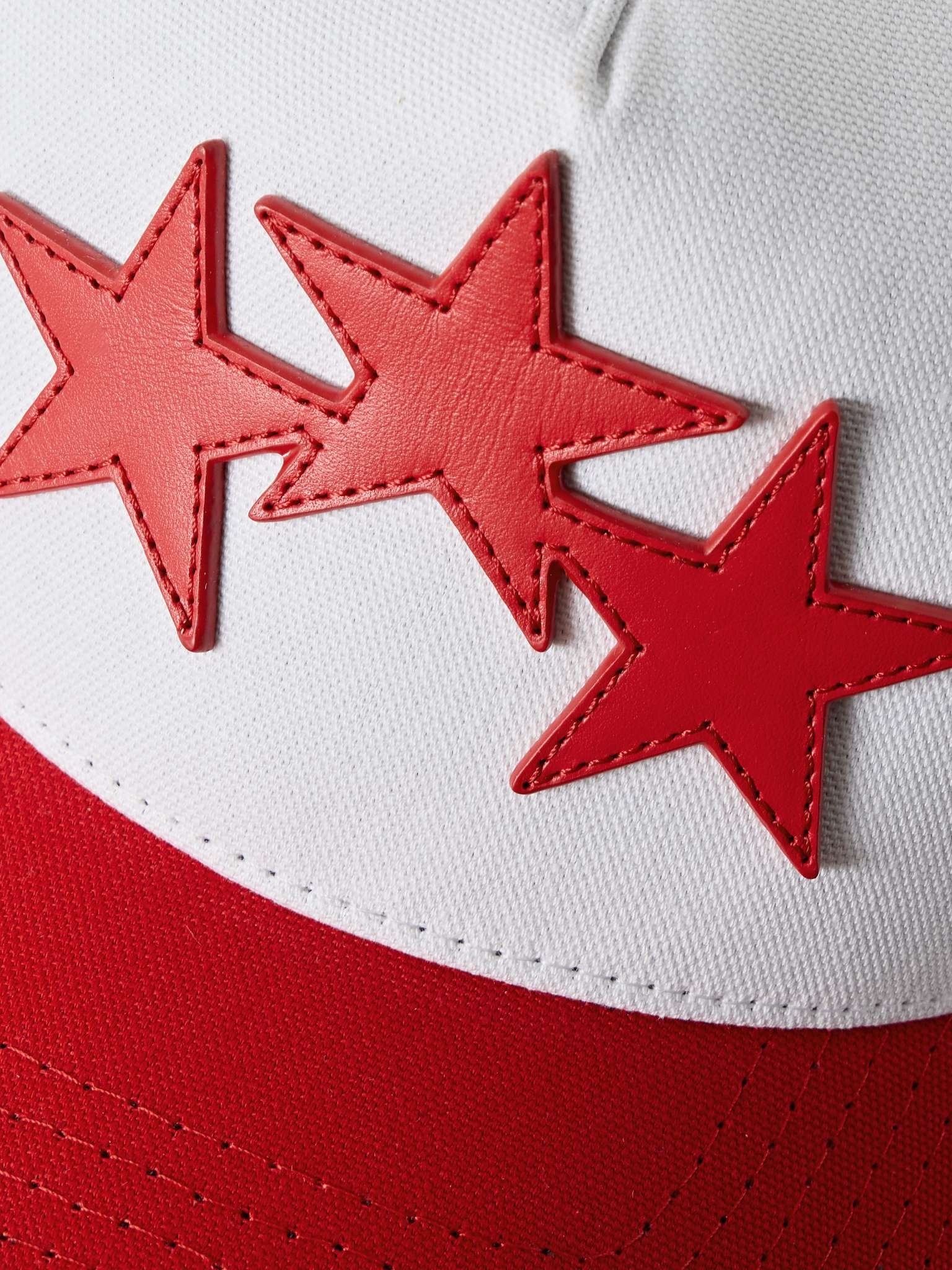 Appliquéd Leather-Trimmed Cotton-Canvas and Mesh Trucker Cap - 4