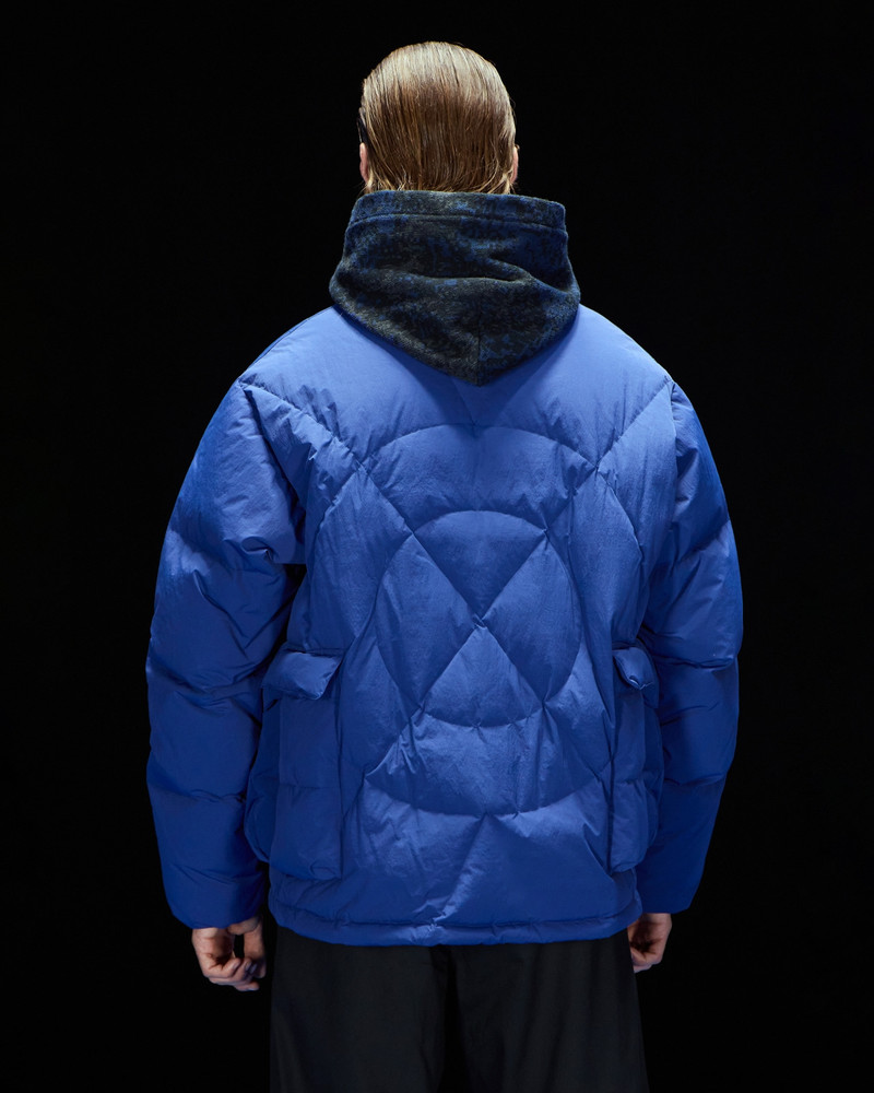 ASV Black Blue capsule collection full-zip down jacket in matte crinkle nylon 3