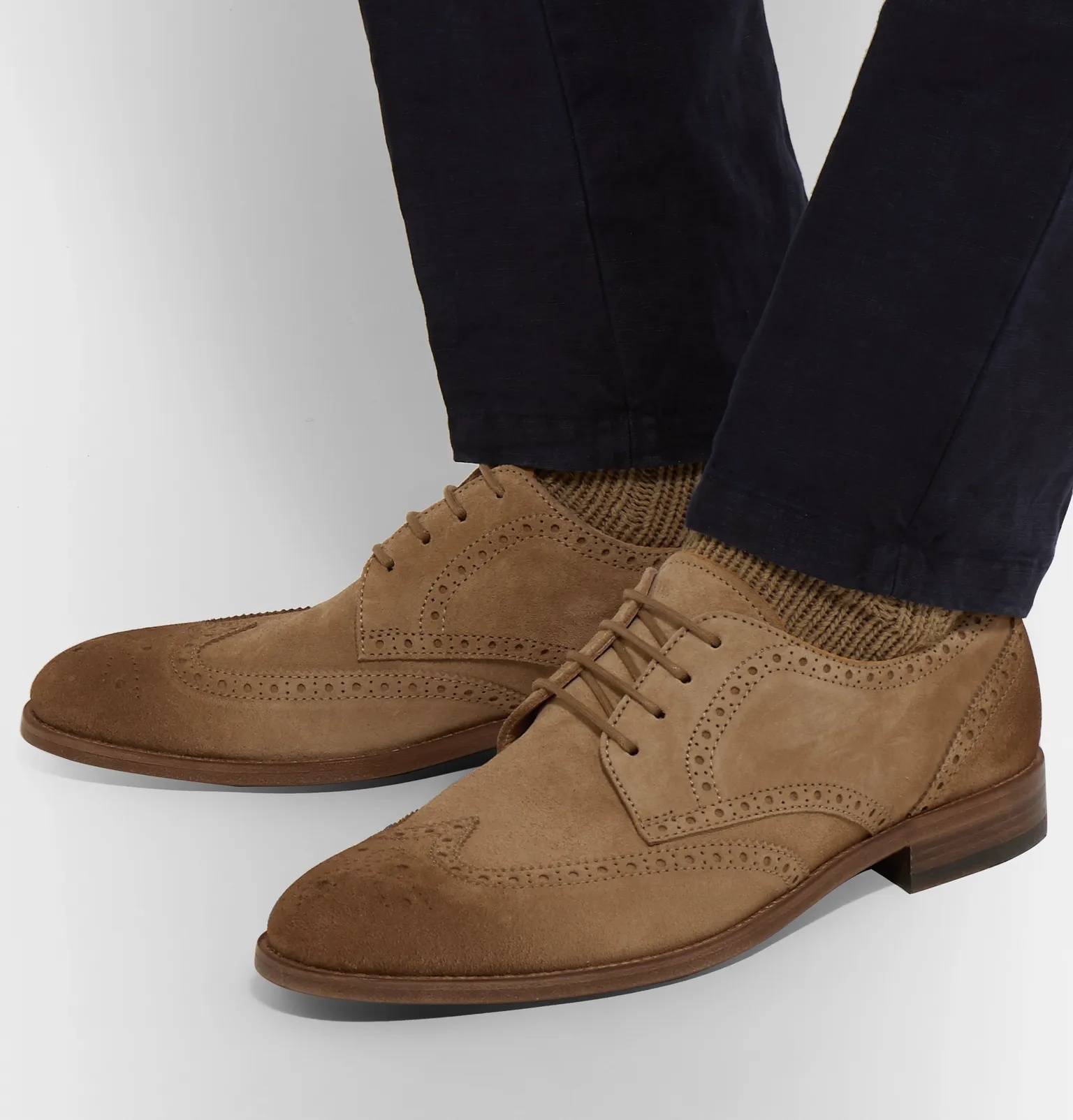 Gommino Burnished-Suede Brogues - 5