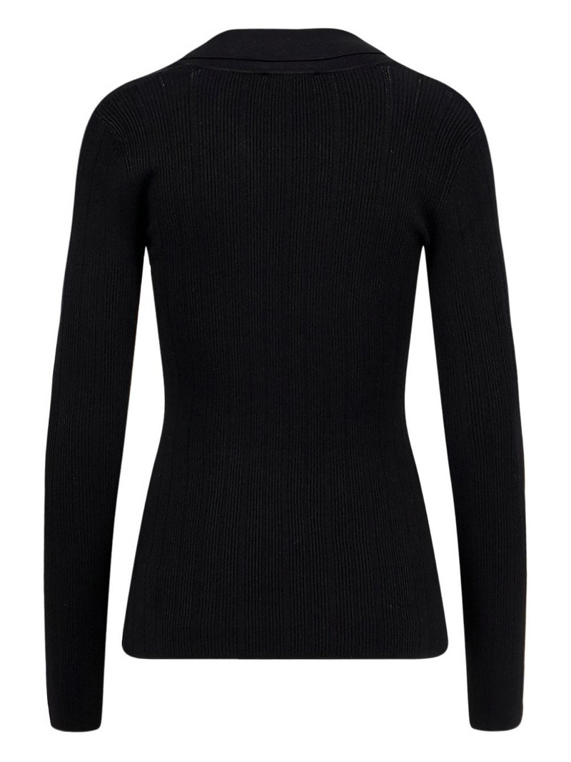 ELISABETTA FRANCHI ribbed-knit polo-neck top outlook