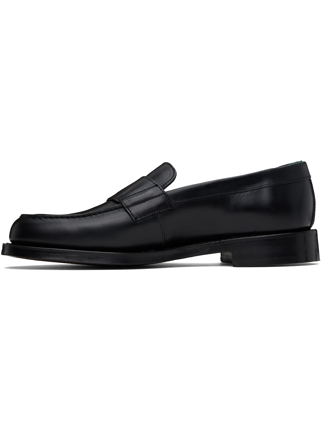 Black Leather Charles Goodyear Welted Penny Loafers - 3