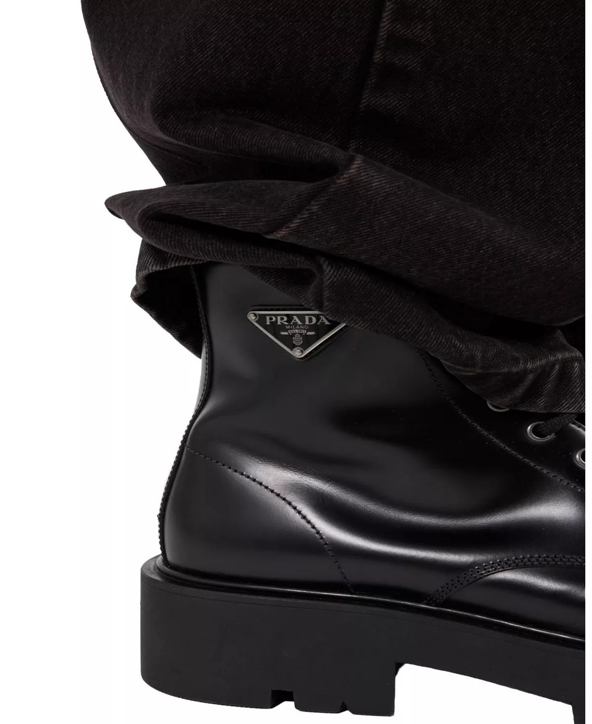 Men's Brushed Leather Combat Boots - 8