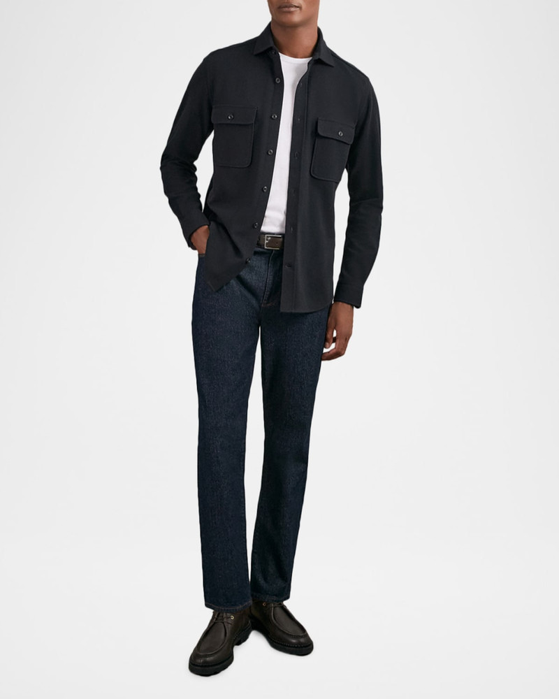 REISS Men's Forsithe Textured Twin Pocket Cotton-Blend Overshirt outlook