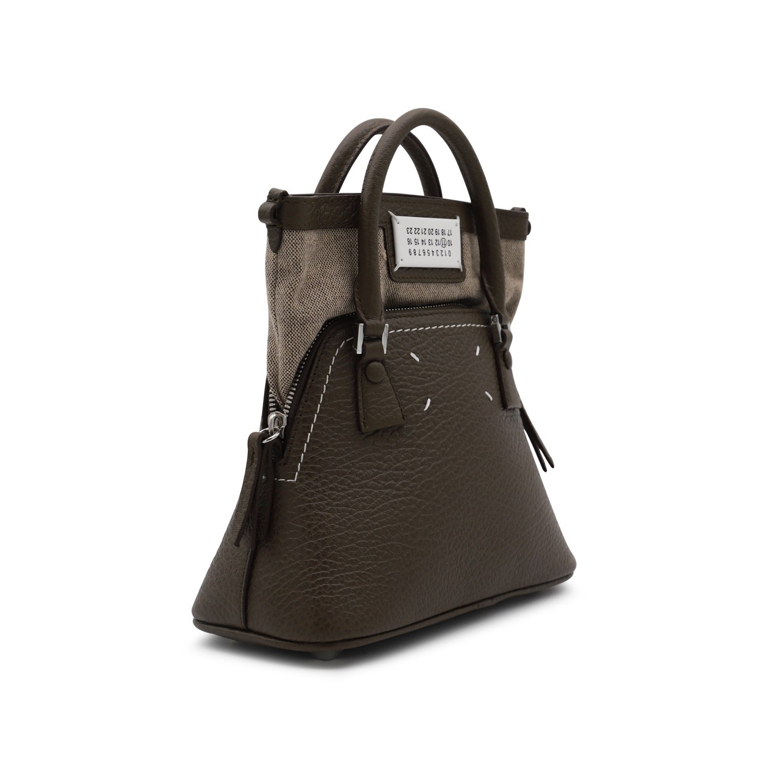 DARK BROWN LEATHER 5AC MICRO TOTE BAG - 2