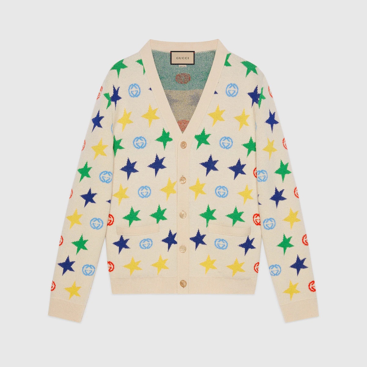 Wool cardigan with stars - 1