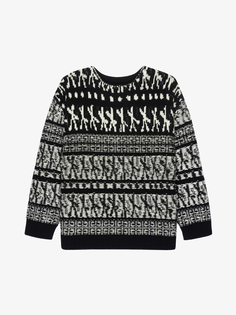 SWEATER IN WOOL WITH PATCHWORK EFFECT 1