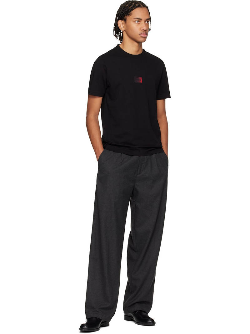 HUGO Black Gradient-Logo Cotton Jersey T-shirt outlook