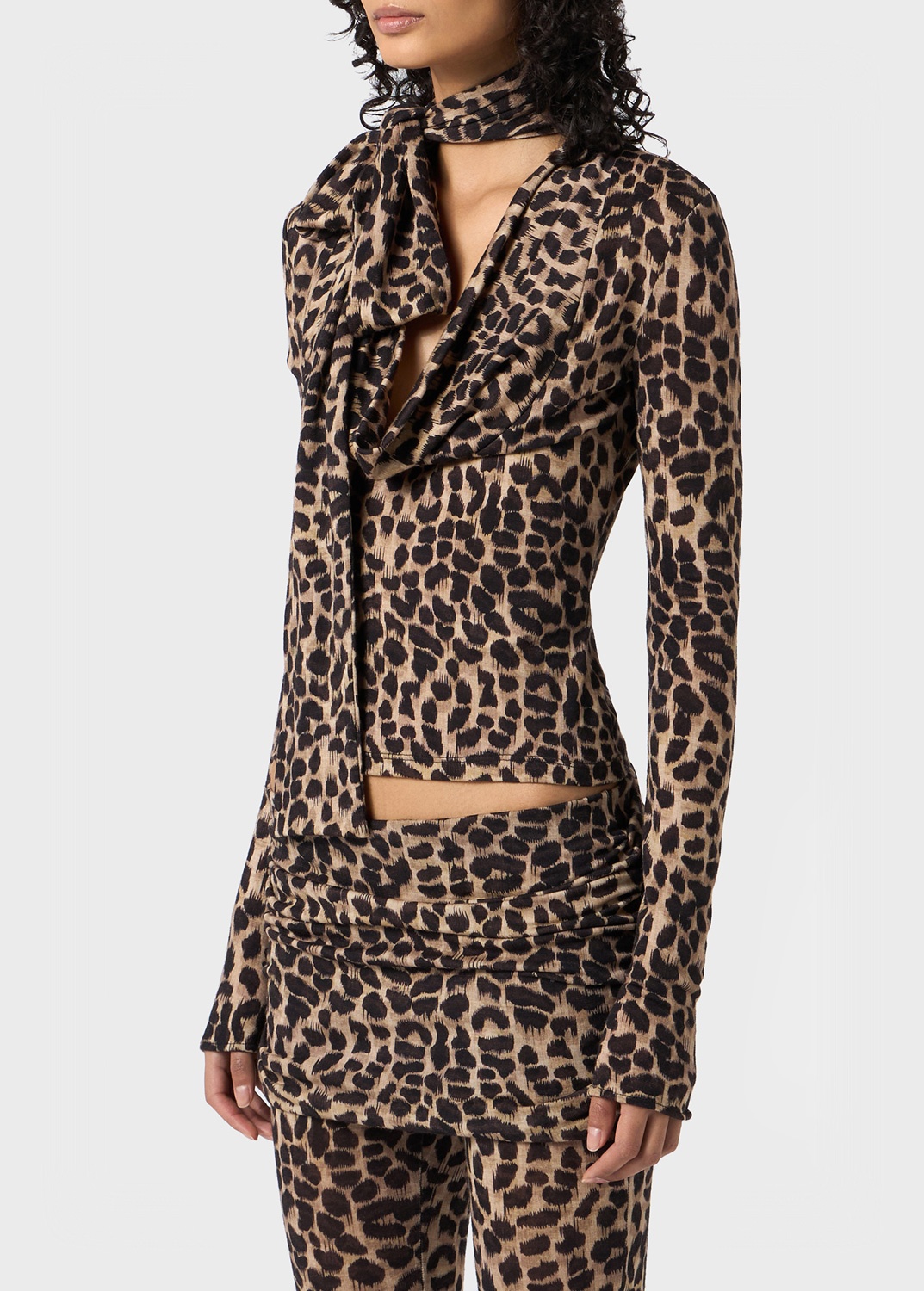 ANIMALIER PRINT JERSEY BLOUSE - 5