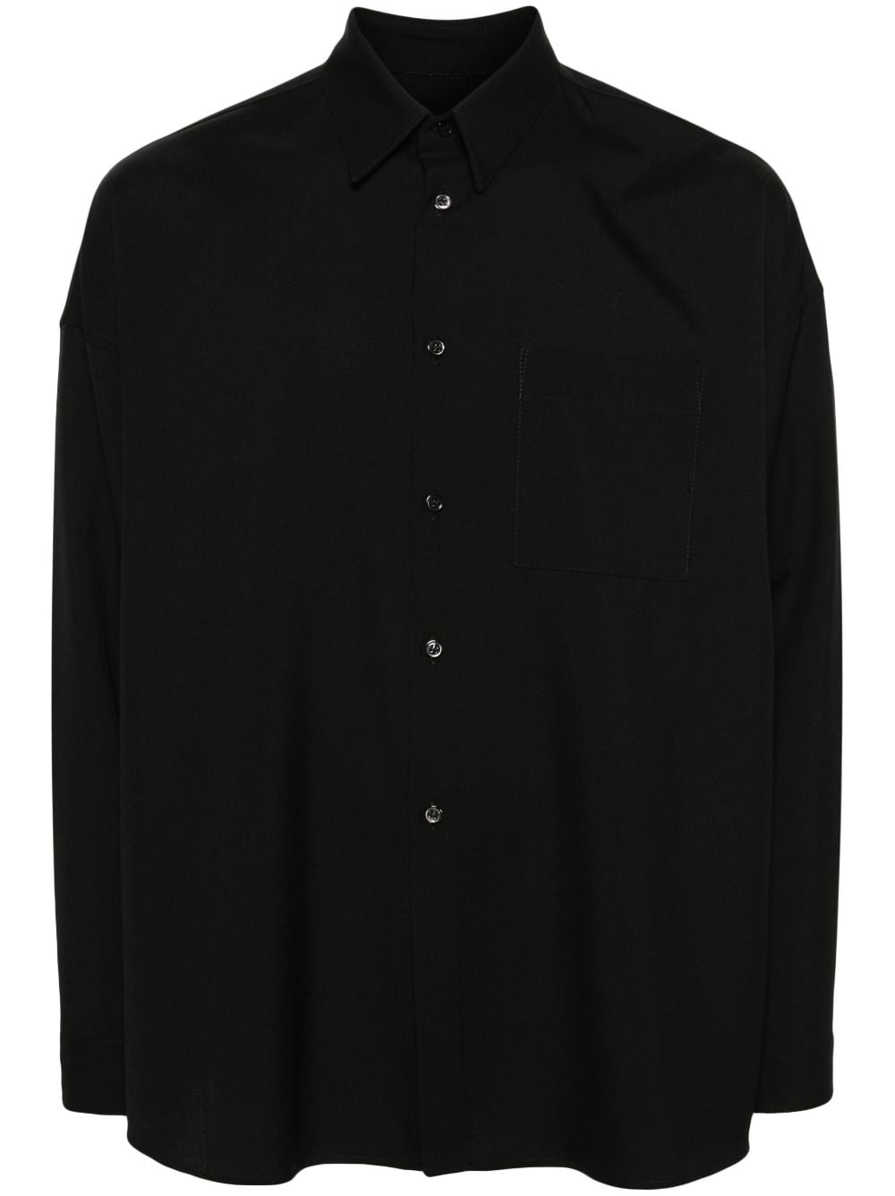 long-sleeve virgin wool shirt - 1