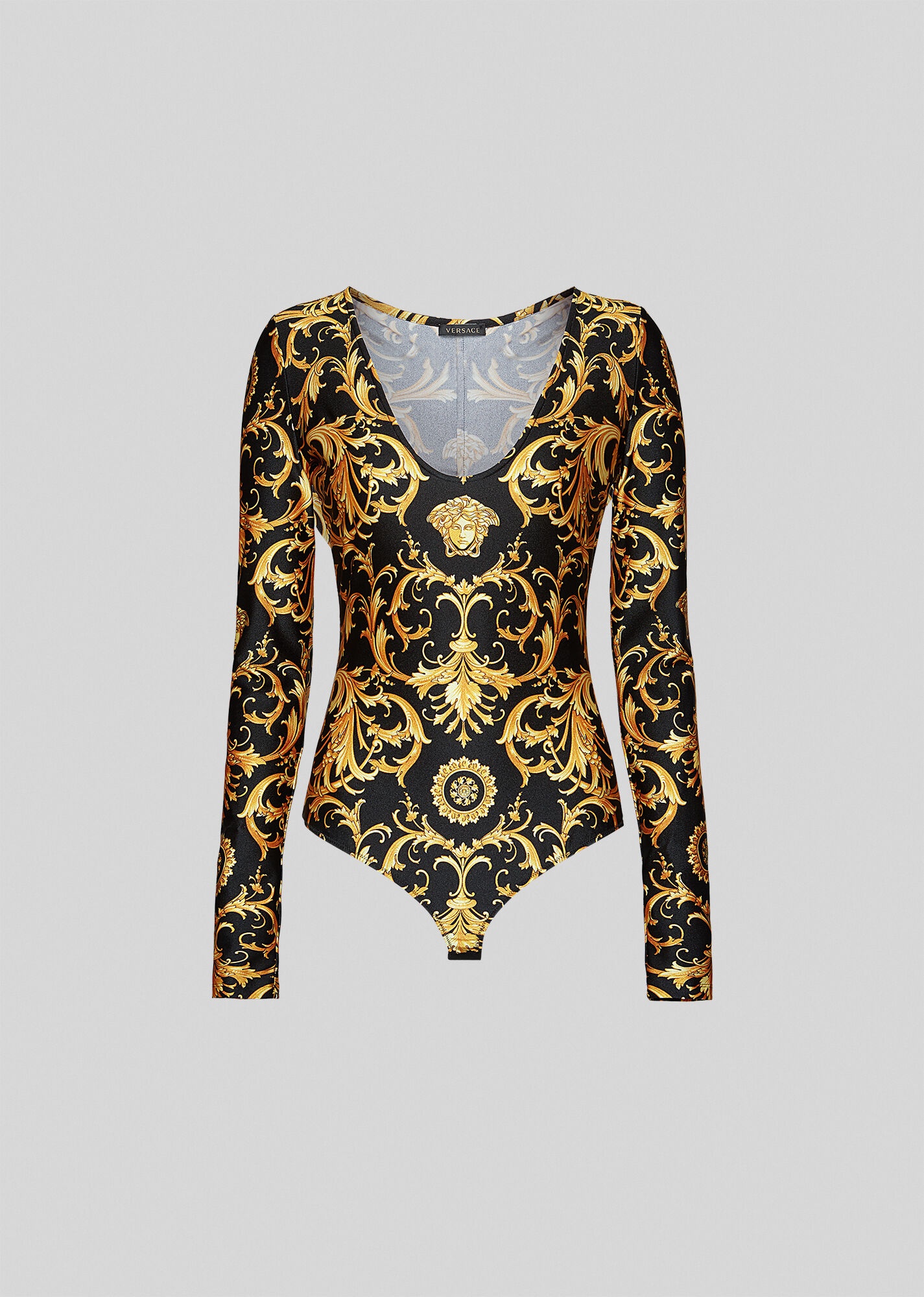 V Barocco Print Bodysuit - 1