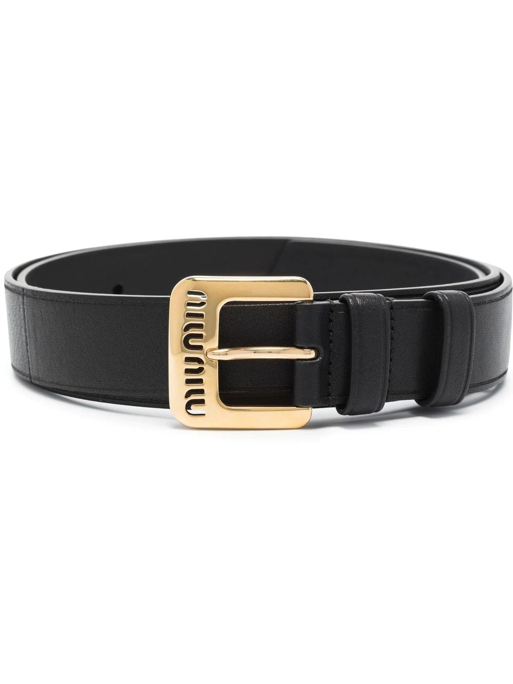 logo-embellished leather belt - 1