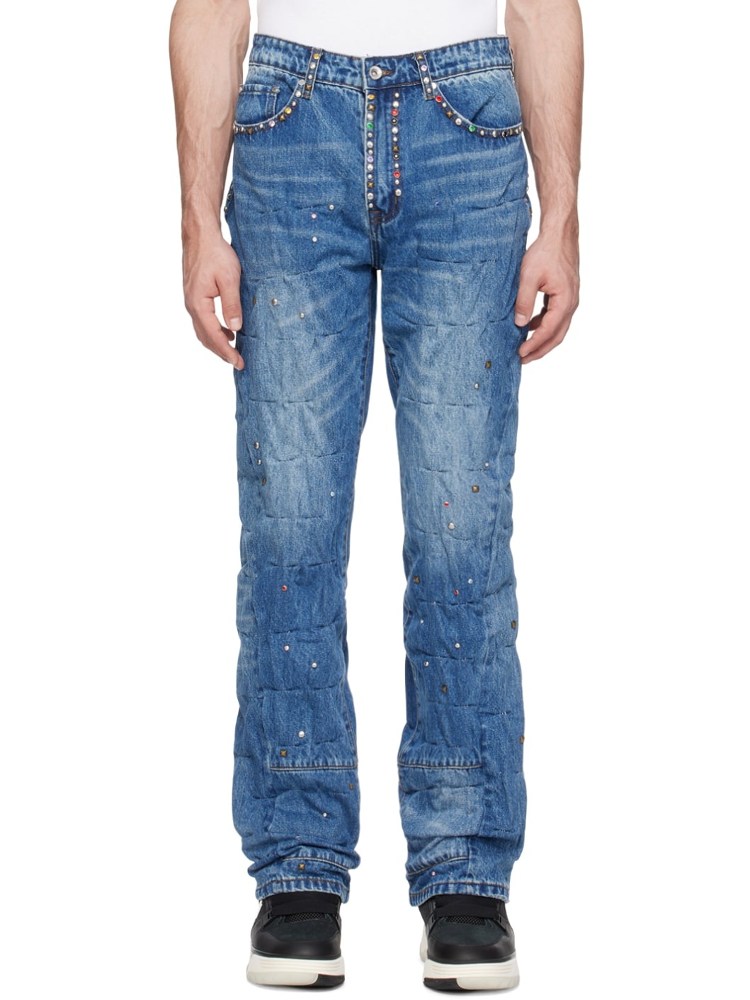 Blue Studded Jeans - 1
