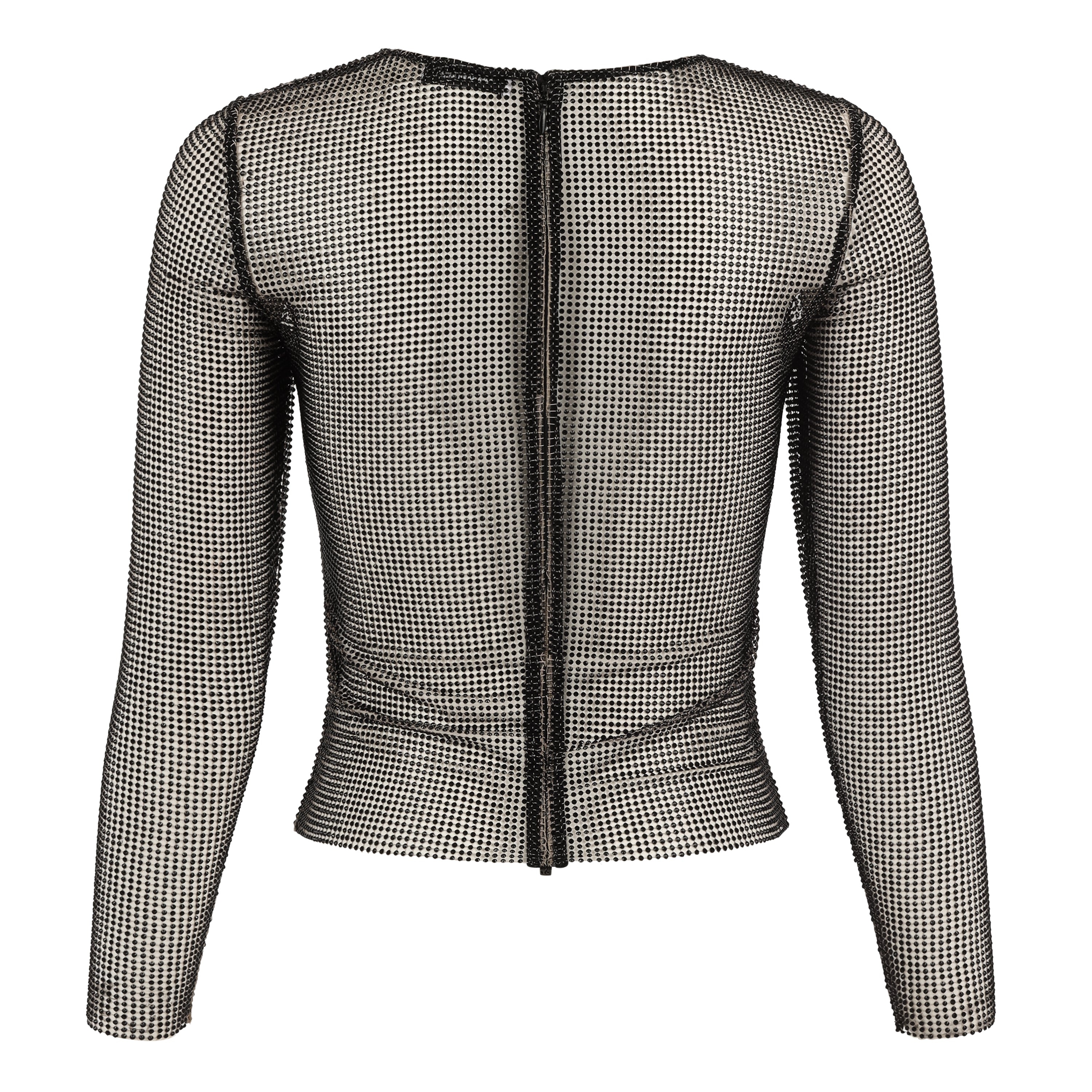 Black Crystal Long Sleeve Top - 2