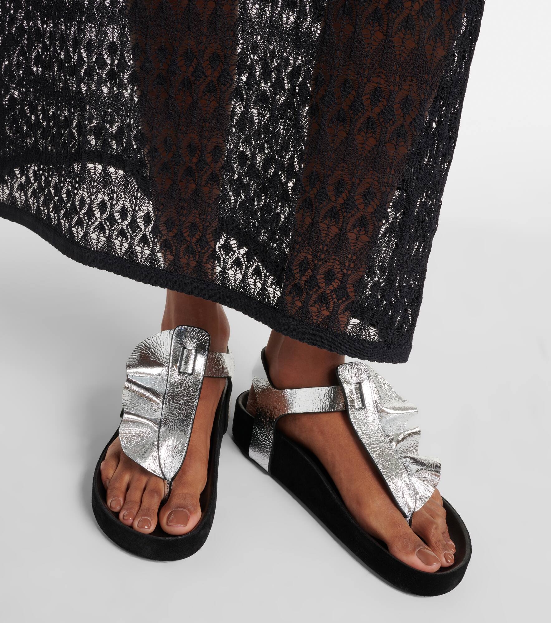 Isela metallic leather sandals - 7