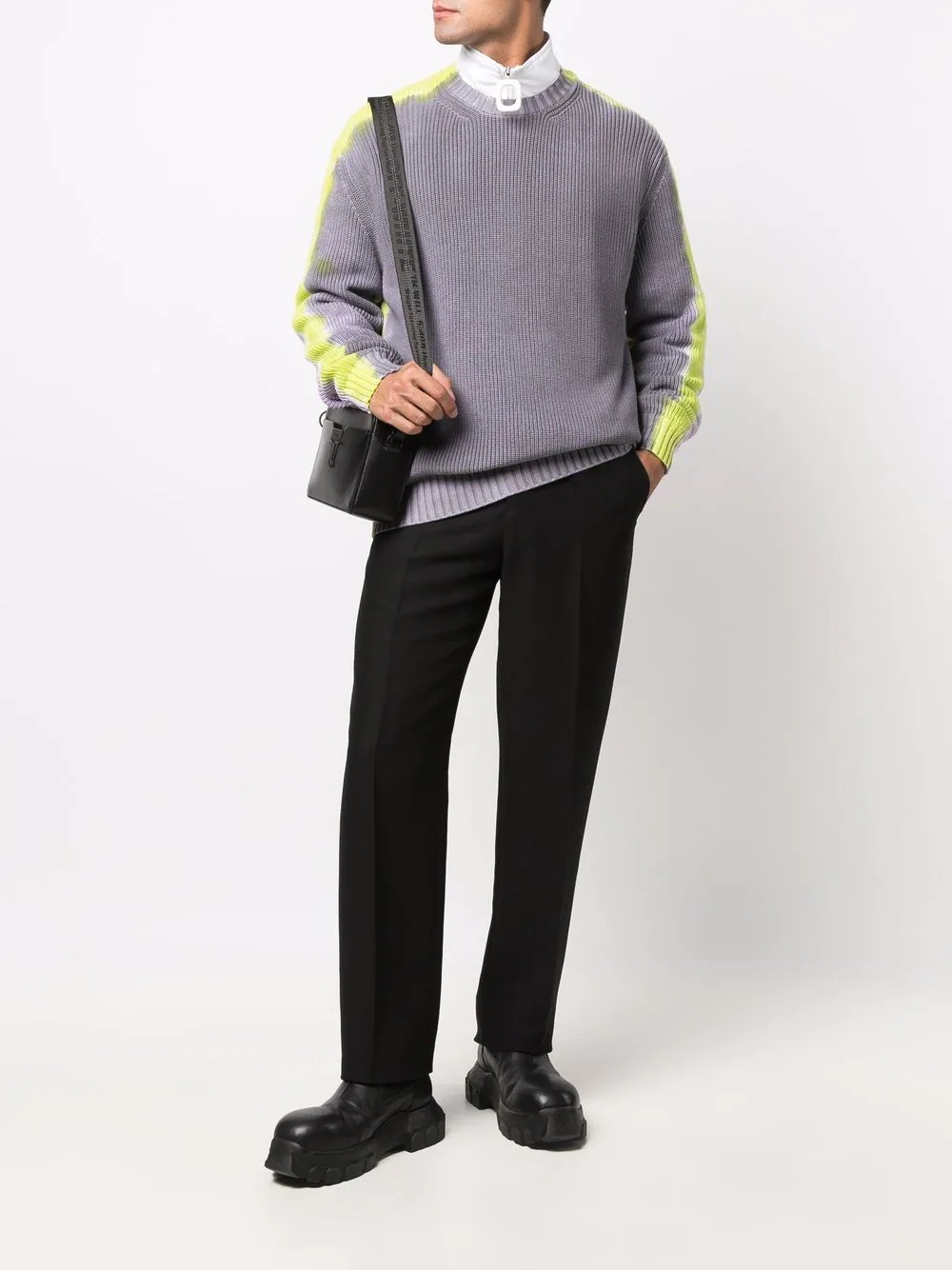 colour-block knit jumper - 2