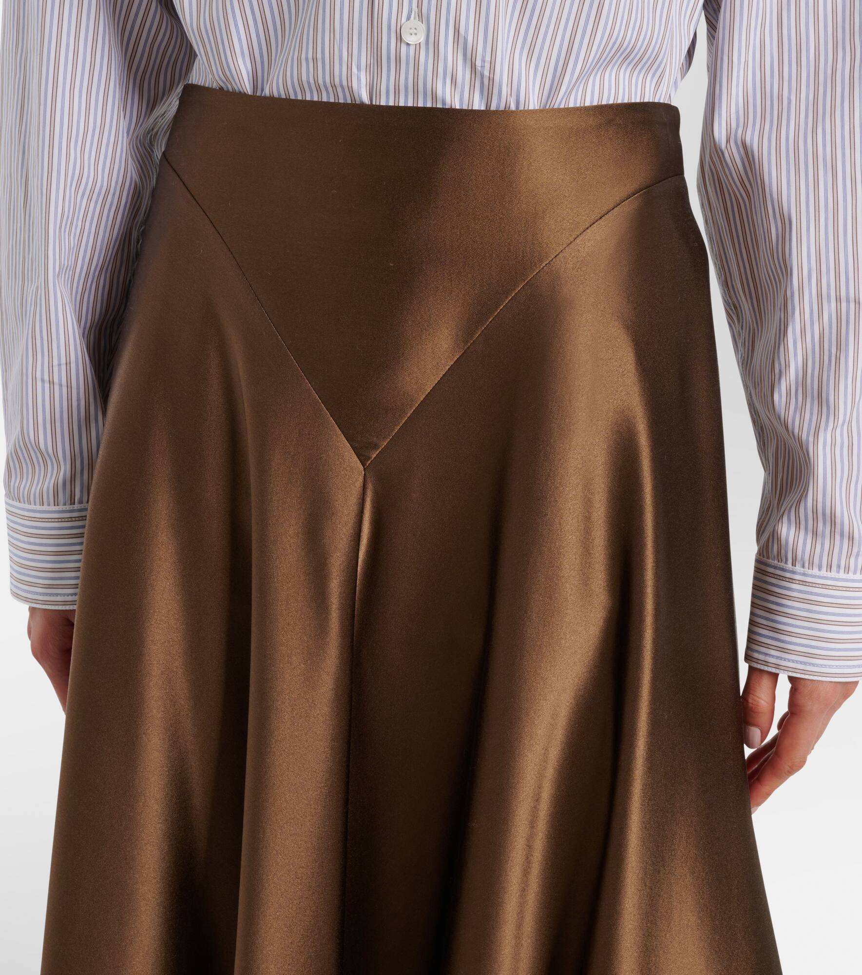 Ames silk satin midi skirt - 4