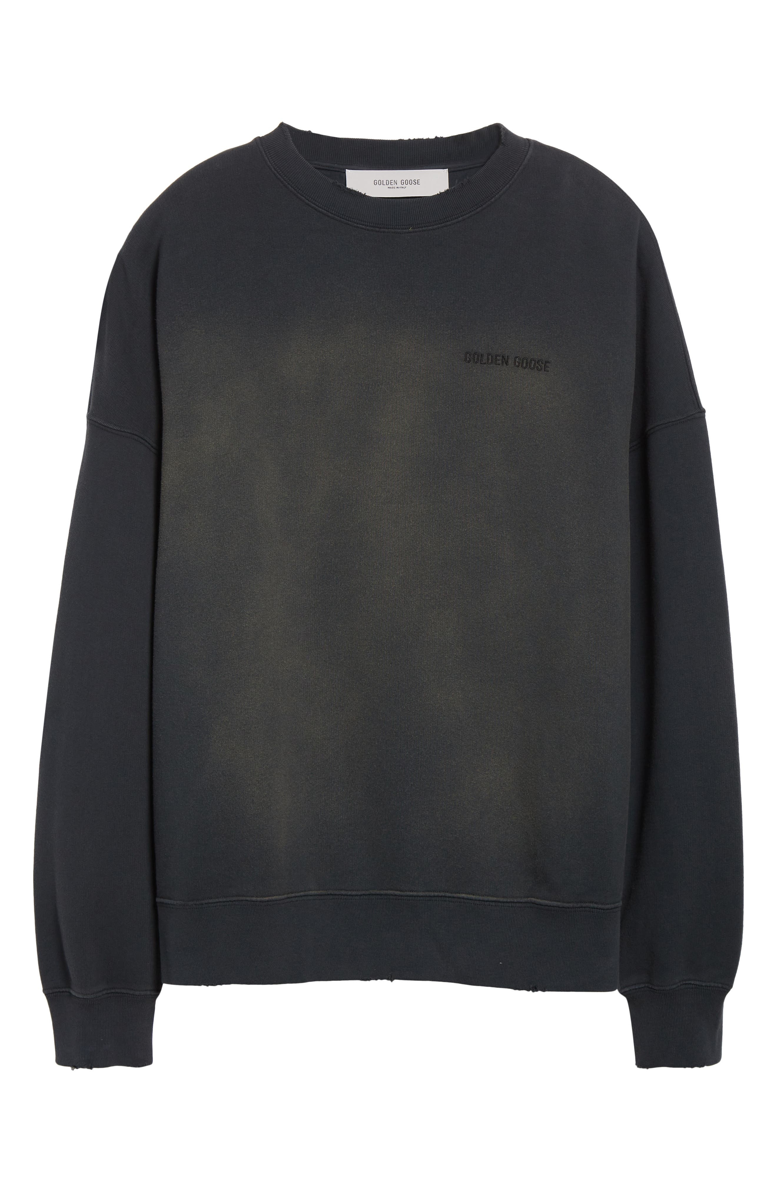 Golden Goose Gender Inclusive Journey Crewneck Sweatshirt in Bleached Washed Black at Nordstrom - 6