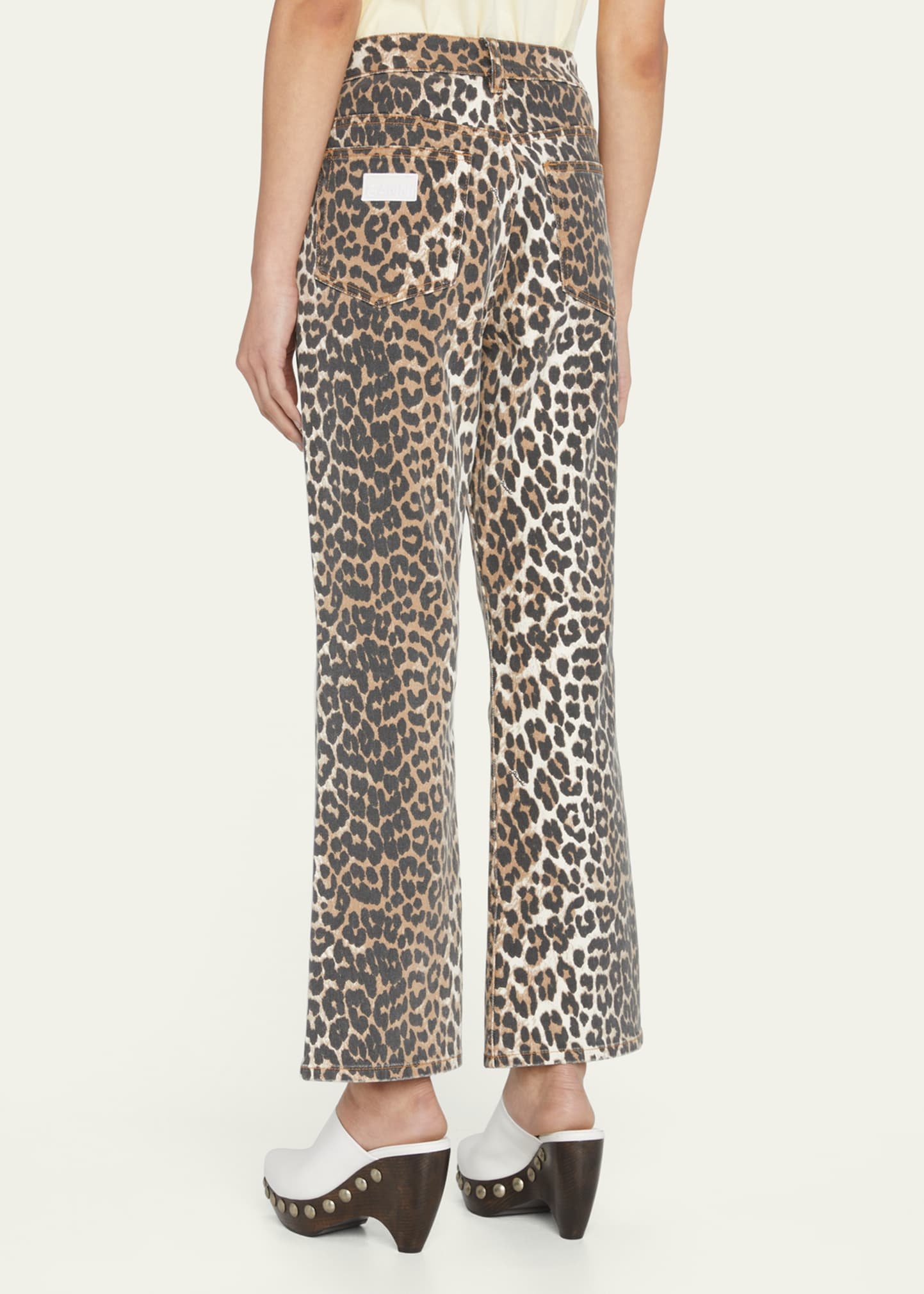 Betzy Leopard Cropped Bootcut Jeans - 3