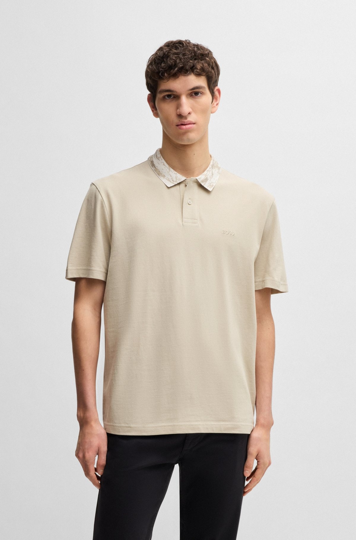RELAXED-FIT COTTON-PIQUÉ POLO SHIRT WITH COLLAR ARTWORK - 2