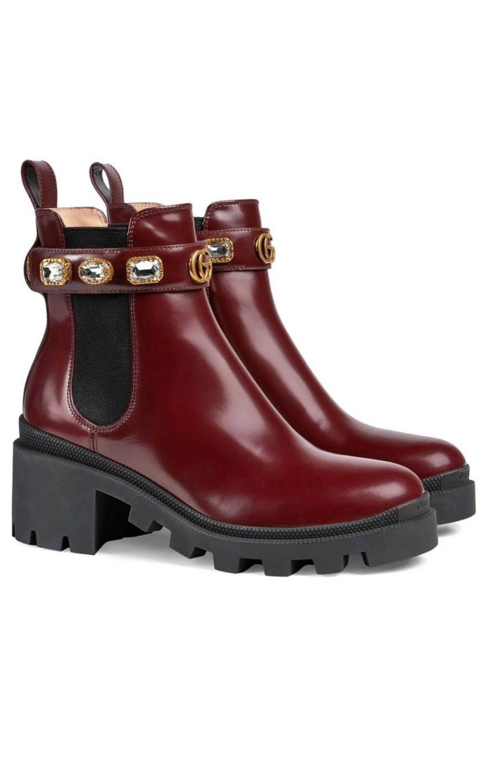 Crystal-embellished Ankle Leather Boots - 4