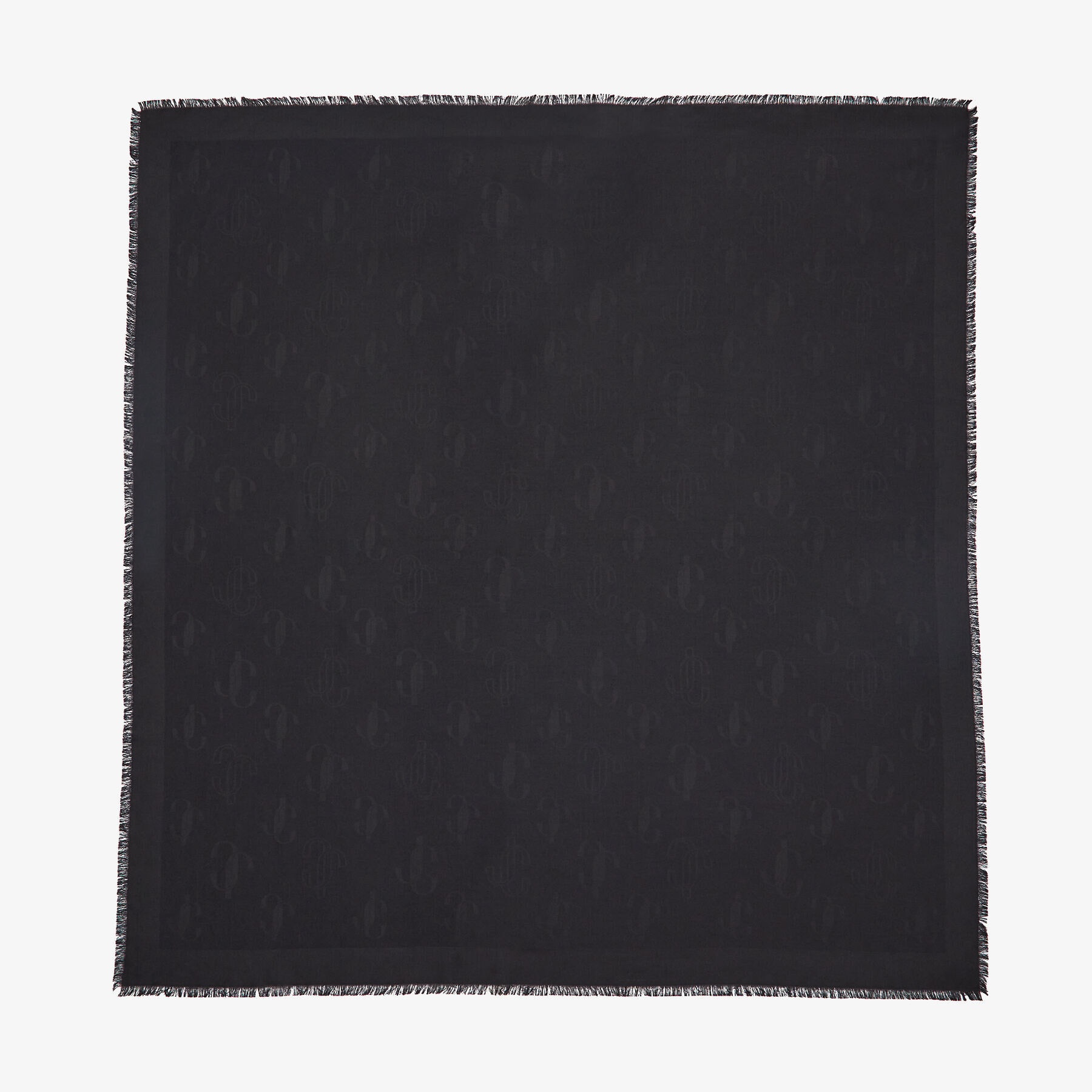 Emani
Black Silk and Wool Jacquard Shawl - 2