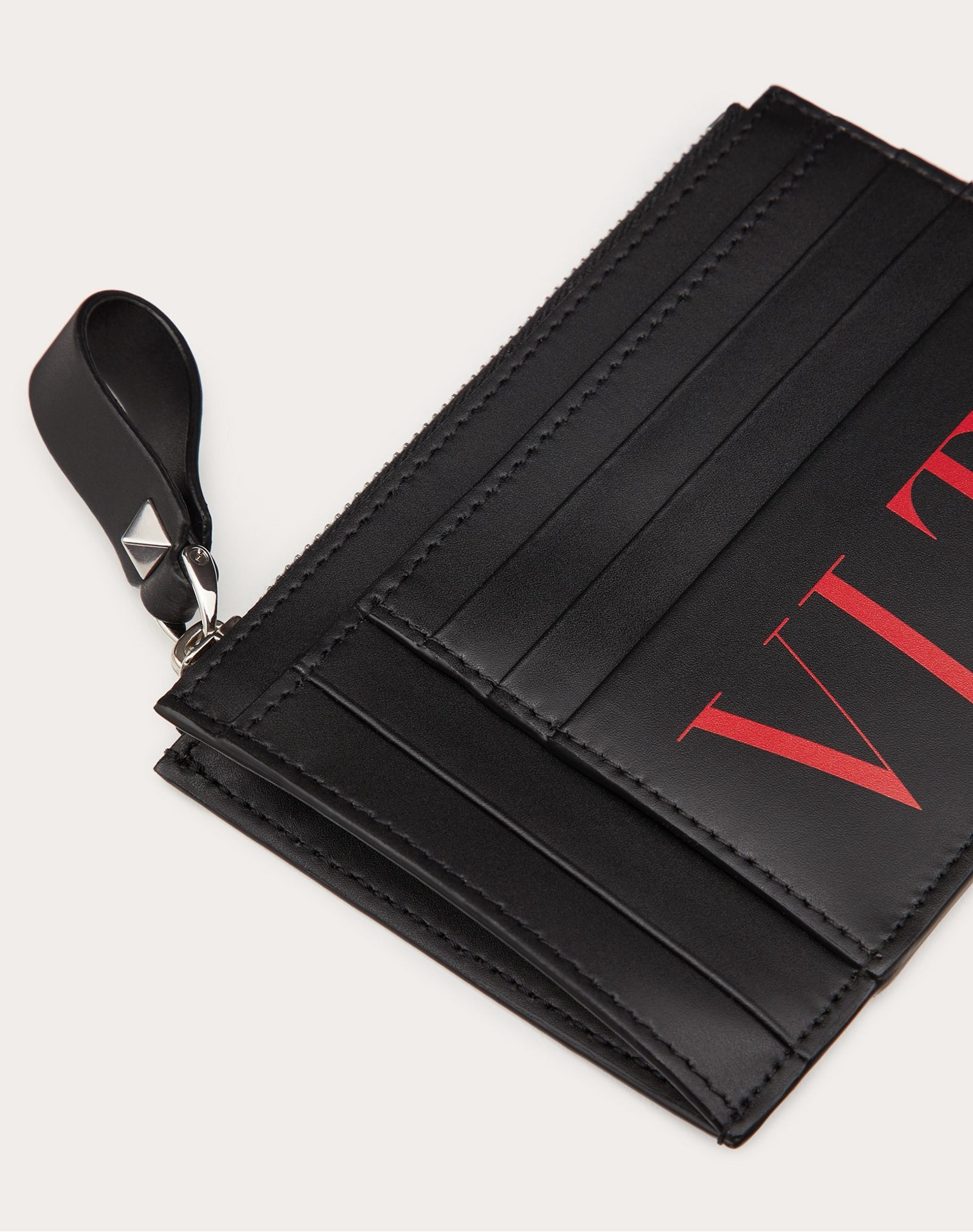 Leather VLTN card holder - 2