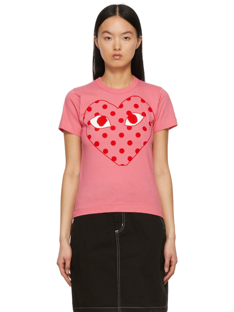 Pink Polka Dot Heart T-Shirt - 1