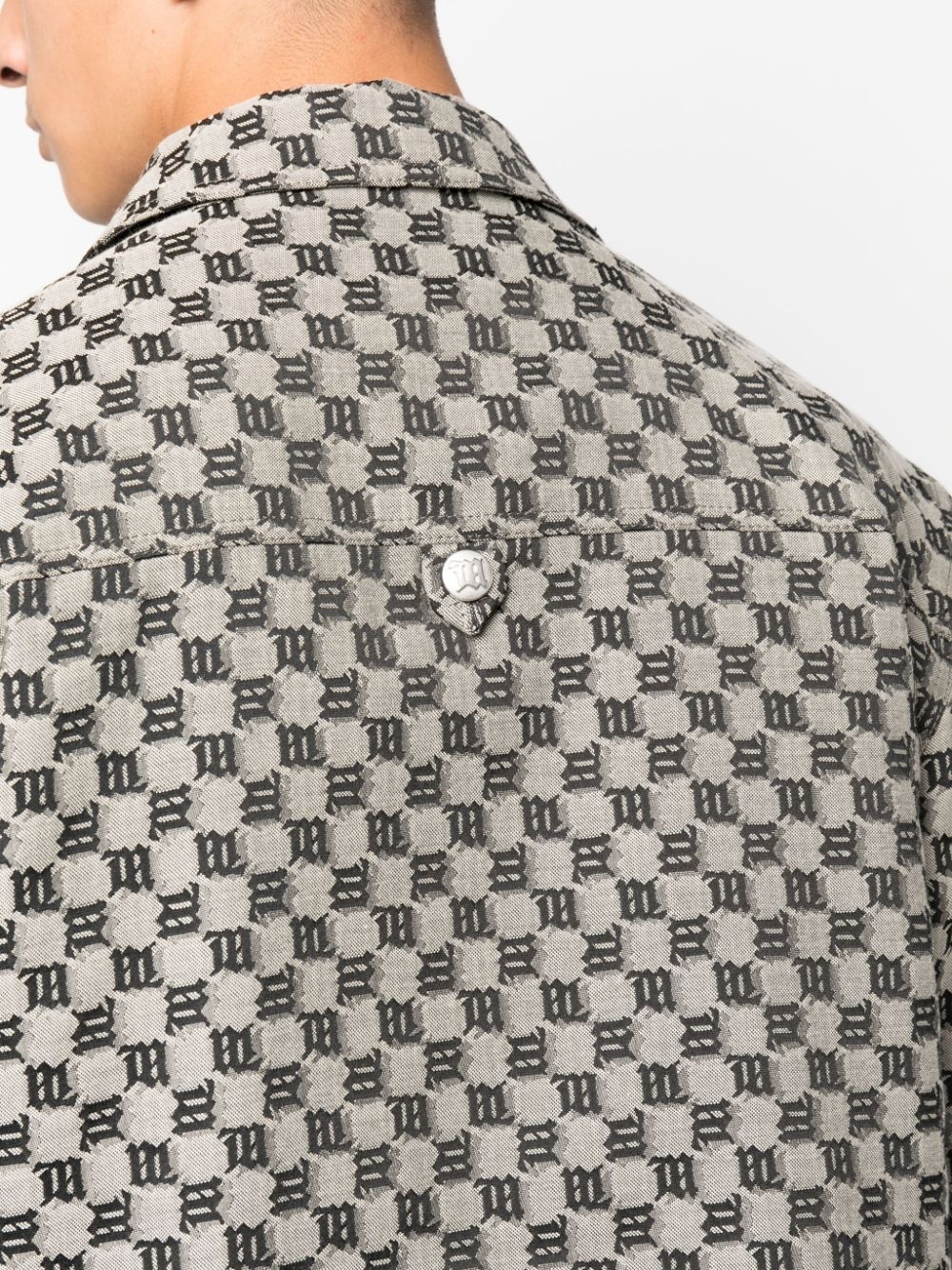 monogram-pattern shirt jacket - 5