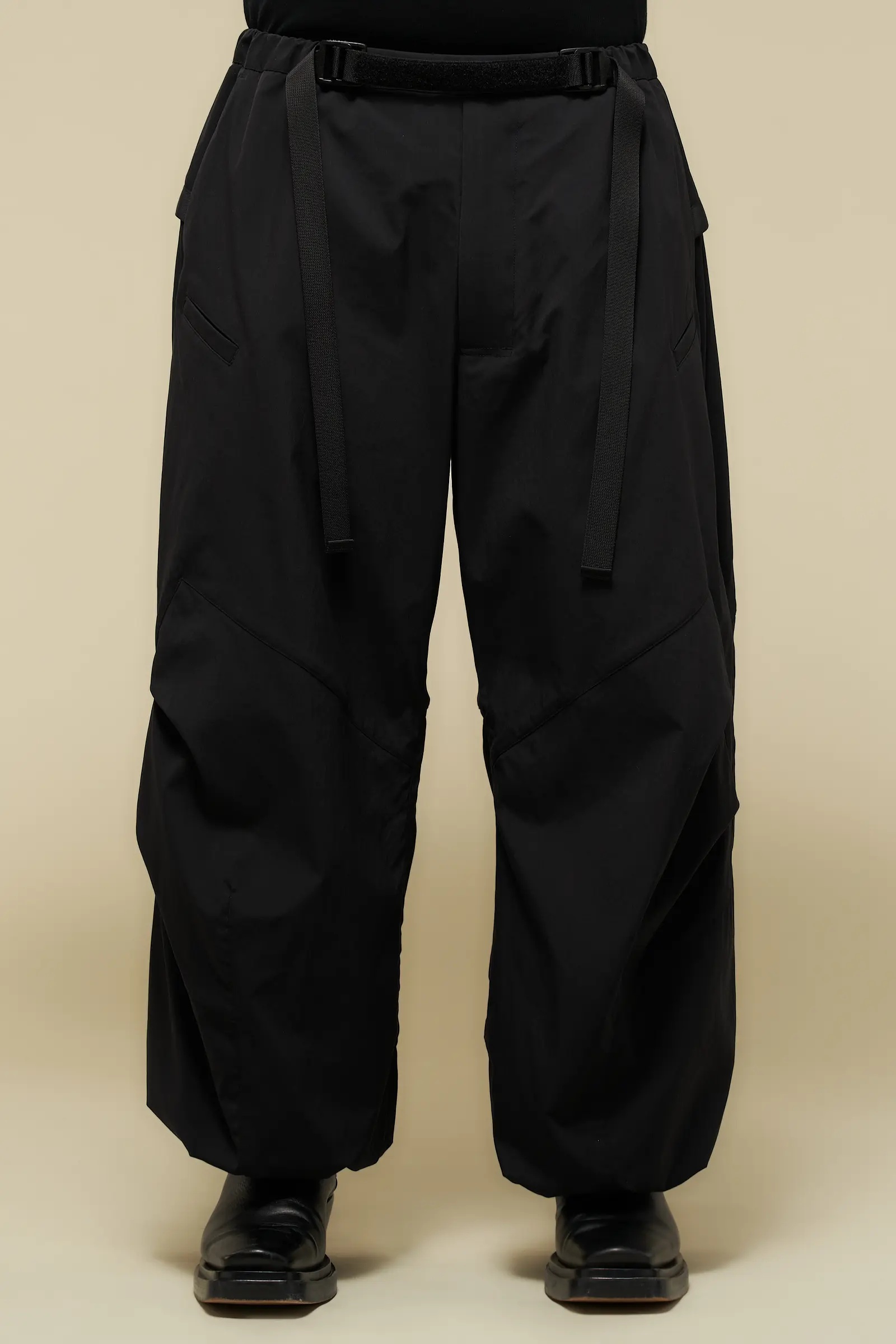 P56B-M Nylon Stretch Web Belt Trouser Black - 14