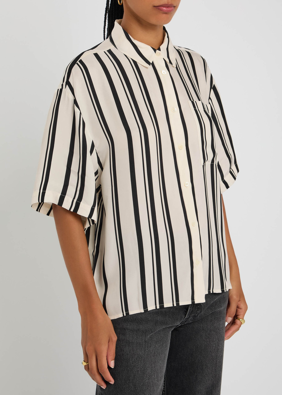 Anine Bing Coco Striped Satin Shirt - 2