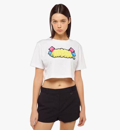 MCM Women’s MCM Sommer Logo Print Cropped T-Shirt in Organic Cotton outlook