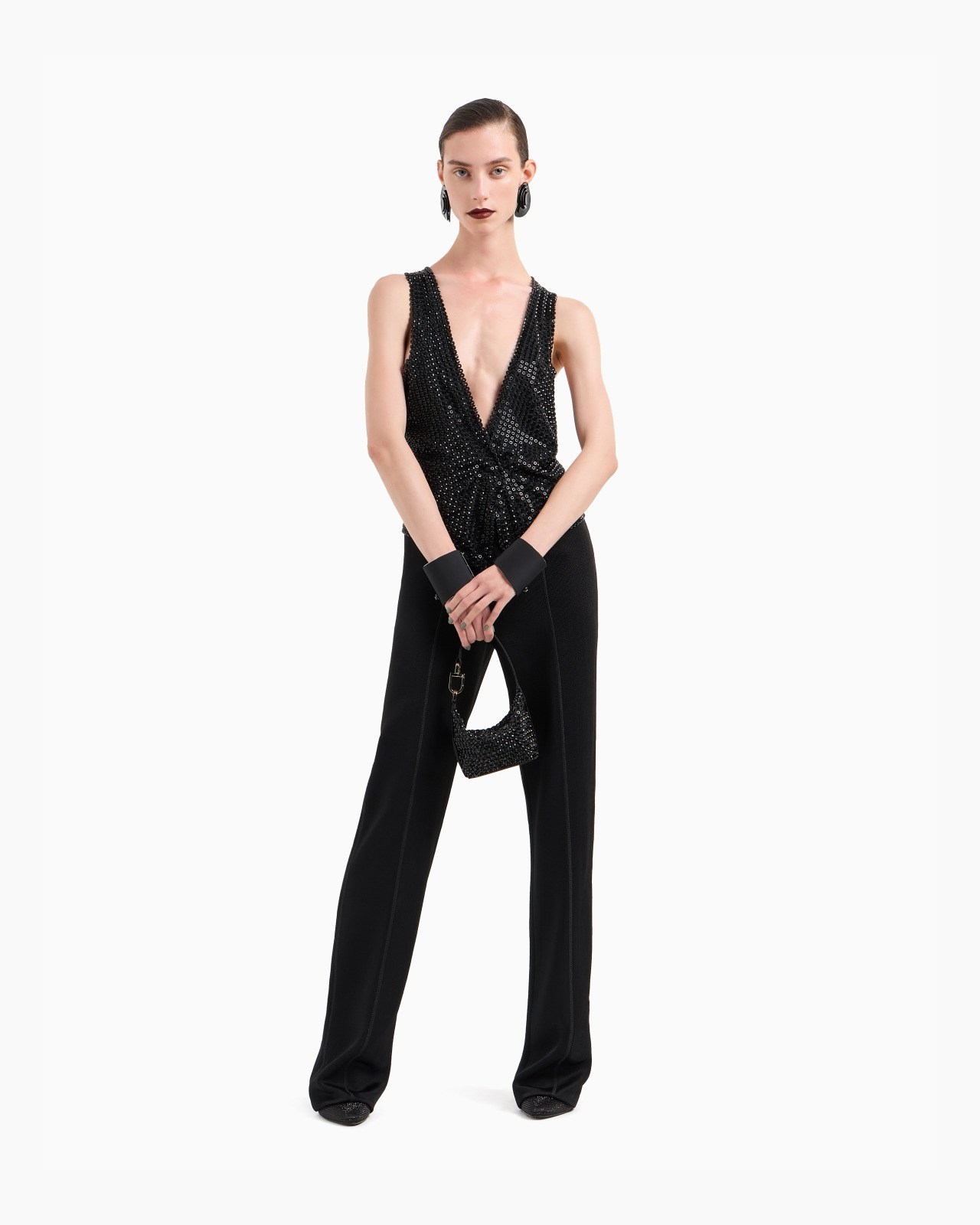 SILK SATIN GILET WITH ALL-OVER EMBROIDERY - 2