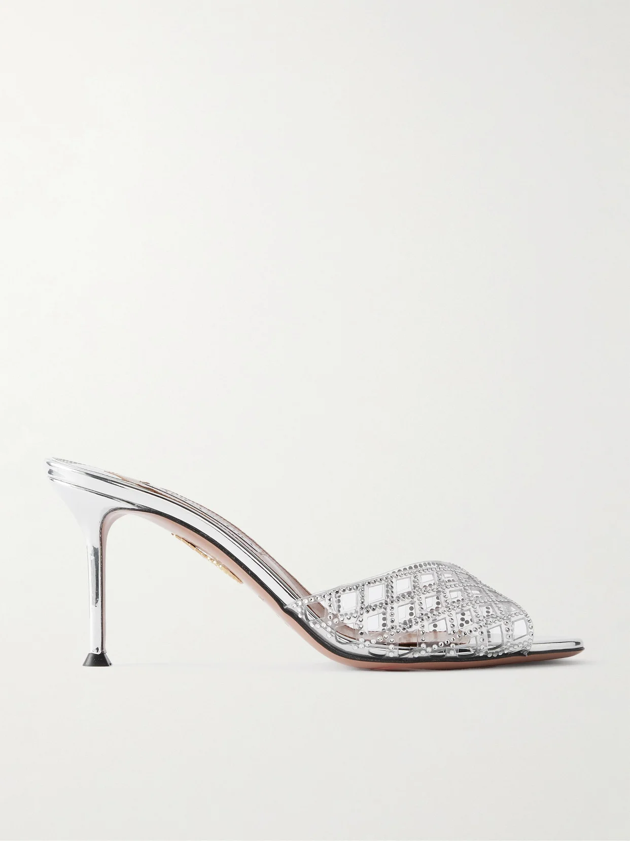 Lumiere Crystal-embellished Cutout Pvc Mules - 1
